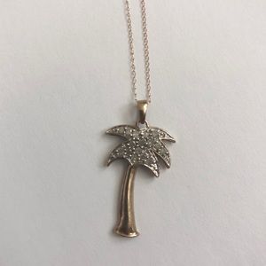 10K Yellow Gold Palm Tree Diamond Pendant